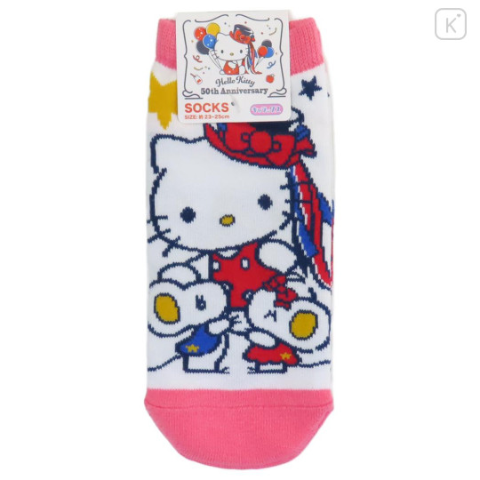 Japan Sanrio Socks - Hello Kitty Always By Your Side / 50th Anniversary Pink - 1