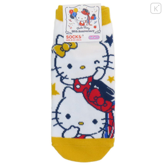 Japan Sanrio Socks - Hello Kitty Always By Your Side / 50th Anniversary Yellow - 1