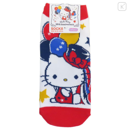 Japan Sanrio Socks - Hello Kitty Always By Your Side / 50th Anniversary Red - 1