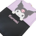 Japan Sanrio Pass Case Card Holder with Reel - Kuromi / Hide And Seek - 3