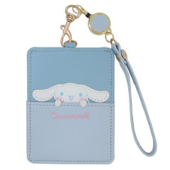 Japan Sanrio Pass Case Card Holder with Reel - Cinnamoroll / Hide And Seek