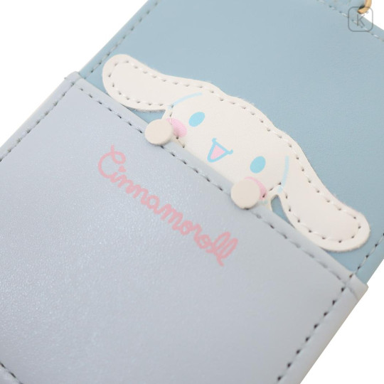 Japan Sanrio Pass Case Card Holder with Reel - Cinnamoroll / Hide And Seek - 3