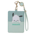 Japan Sanrio Pass Case Card Holder with Reel - Pochacco / Hide And Seek - 1