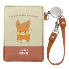 Japan Pokemon Pass Case Card Holder with Reel - Pawmi / Fun Time