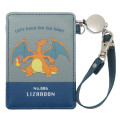 Japan Pokemon Pass Case Card Holder with Reel - Lizardon / Fun Time - 1