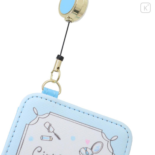 Japan Sanrio Pass Case Card Holder with Reel - Cinnamoroll : Beauty - 3