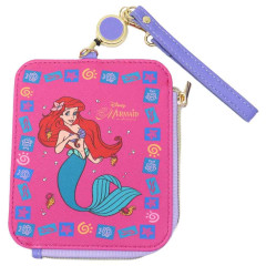 Japan Disney Pass Case Card Holder with Reel & Mini Pouch - Ariel