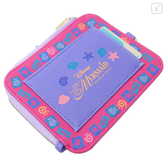 Japan Disney Pass Case Card Holder with Reel & Mini Pouch - Ariel - 2