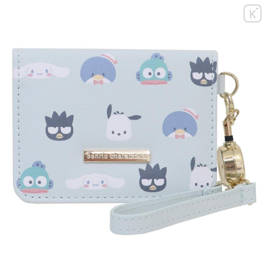 Japan Sanrio Bifold Pass Case Card Holder with Reel - Hapidanbui Boys - 1