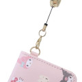 Japan Sanrio Bifold Pass Case Card Holder with Reel - Characters / Girls - 4