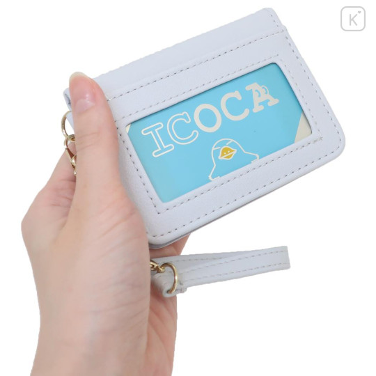 Japan Peanuts Bifold Pass Case Card Holder with Reel - Snoopy : Sitting - 2