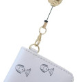 Japan Peanuts Bifold Pass Case Card Holder with Reel - Snoopy : Sitting - 4