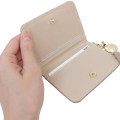 Japan Miffy Bifold Pass Case Card Holder with Reel - Light Brown - 3