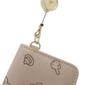 Japan Miffy Bifold Pass Case Card Holder with Reel - Light Brown - 4