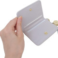 Japan Miffy Bifold Pass Case Card Holder with Reel - Light Grey - 3