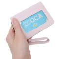 Japan Miffy Bifold Pass Case Card Holder with Reel - Light Pink - 2