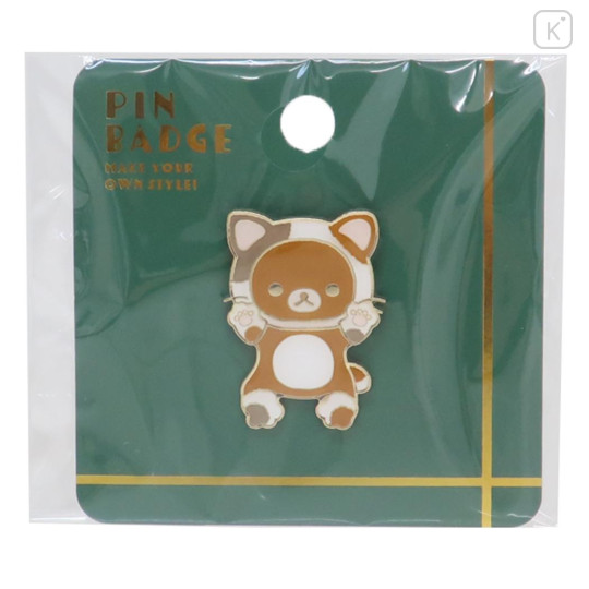 Japan San-X Pin Badge - Rilakkuma / Cat - 1