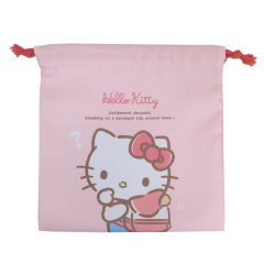 Japan Sanrio Drawstring Pouch - Hello Kitty / Backpack Trip