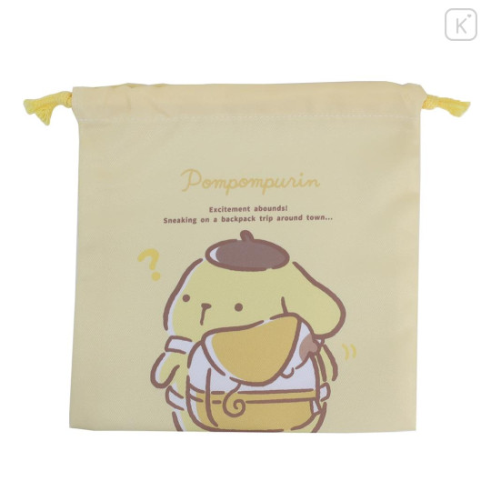 Japan Sanrio Drawstring Pouch - Pompompurin / Backpack Trip - 1