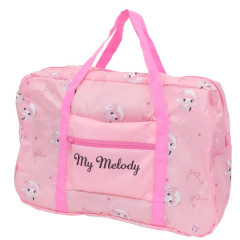 Japan Sanrio Travel Foldable Boston Bag - My Melody / Moonlit Melokuro Midnight Pink
