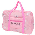 Japan Sanrio Travel Foldable Boston Bag - My Melody / Moonlit Melokuro Midnight Pink - 1