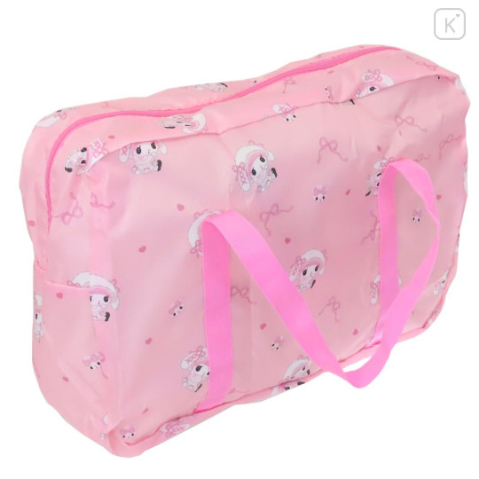 Japan Sanrio Travel Foldable Boston Bag - My Melody / Moonlit Melokuro Midnight Pink - 2