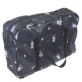 Japan Sanrio Travel Foldable Boston Bag - Kuromi & Baku / Black - 2