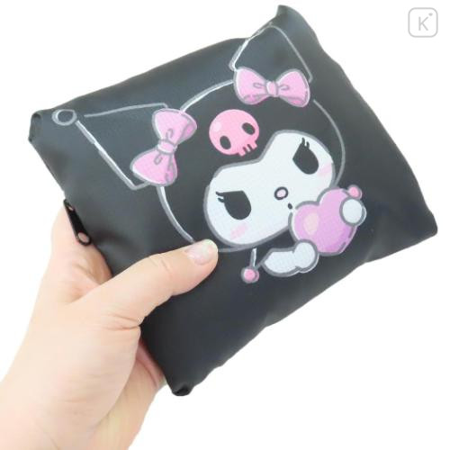 Japan Sanrio Travel Foldable Boston Bag - Kuromi & Baku / Black - 4