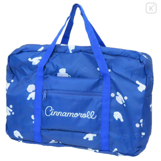 Japan Sanrio Travel Foldable Boston Bag - Cinnamoroll / Blue - 1