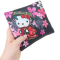 Japan Sanrio Travel Foldable Boston Bag - Hello Kitty / Sakura Kimono Black Pink - 4