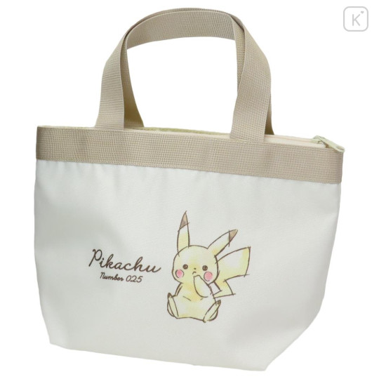 Japan Pokemon Insulated Cooler Lunch Bag - Pikachu / Number025 Sitting - 1