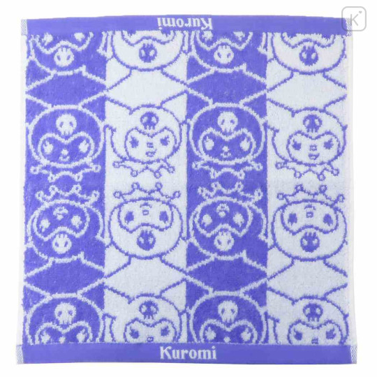 Japan Sanrio Jacquard Towel Handkerchief - Kuromi / Silhouette - 1
