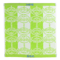 Japan Disney Jacquard Towel Handkerchief - Little Green Men / Silhouette