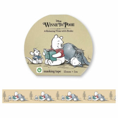 Japan Disney Washi Masking Tape - Pooh & Eeyore / Relaxing Time with Books