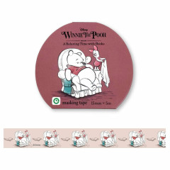 Japan Disney Washi Masking Tape - Pooh & Piglet / Relaxing Time with Books