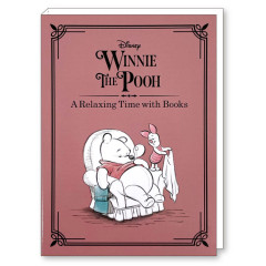 Japan Disney Mini Notepad - Pooh & Piglet / Relaxing Time with Books