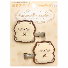 Japan San-X Hair Clip Set - Funwarinecolon / Fluffy Cat Light Brown