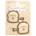 Japan San-X Hair Clip Set - Funwarinecolon / Fluffy Cat Light Brown - 1