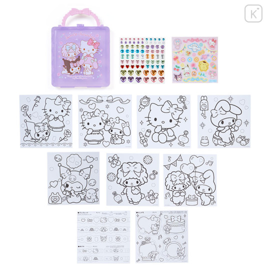 Japan Sanrio Original Coloring Book & Sticker Set - Pink - 2