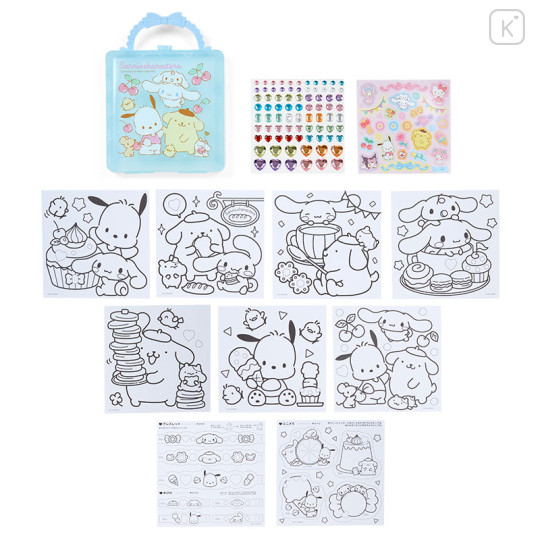 Japan Sanrio Original Coloring Book & Sticker Set - Blue - 2