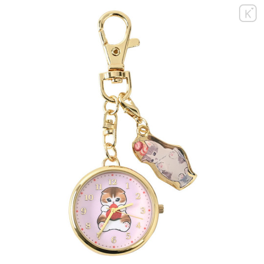 Japan Mofusand Key Chain Watch with Charm - Fruit Cat / Strawberry - 1