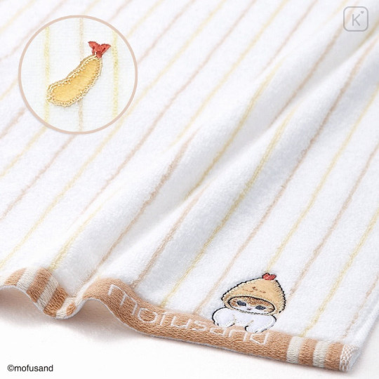 Japan Mofusand Face Towel - Cat / Stripe Orange - 2