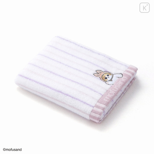 Japan Mofusand Face Towel - Cat / Stripe Purple - 1