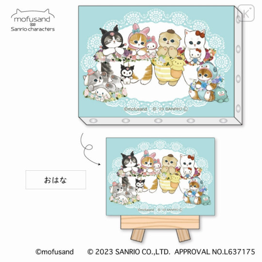 Japan Sanrio × Mofusand Mini Canvas with Easel - Cat / Flower - 2