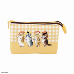 Japan Mofusand 3-Pocket Mini Flat Pouch - Cat : Sushi