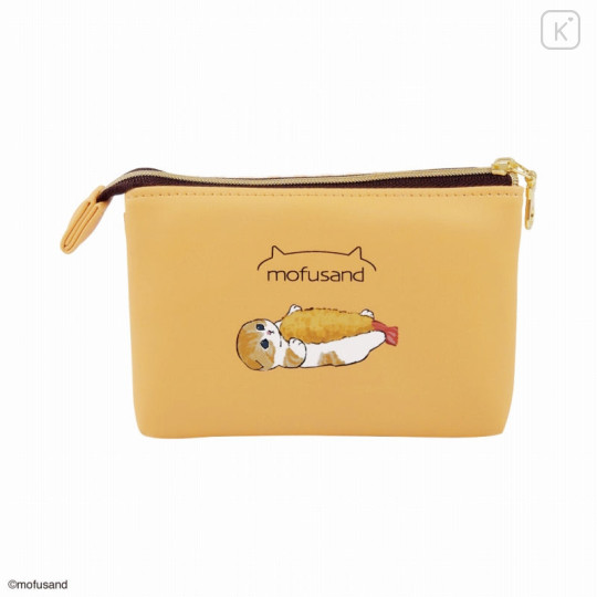 Japan Mofusand 3-Pocket Mini Flat Pouch - Cat : Sushi - 2