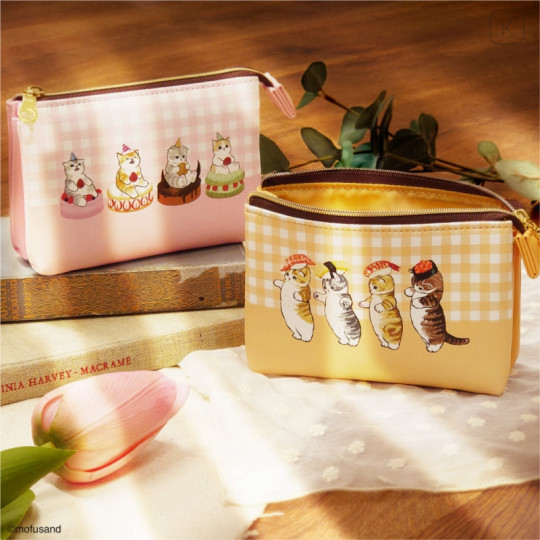 Japan Mofusand 3-Pocket Mini Flat Pouch - Cat : Sushi - 4