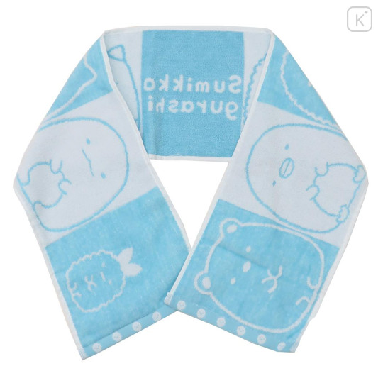 Japan San-X Scarf Towel - Sumikko Gurashi : Blue Stripe - 2