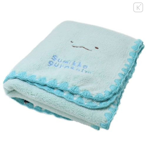 Japan San-X Microfiber Face Towel - Sumikko Gurashi / Tokage Lizard Blue - 4