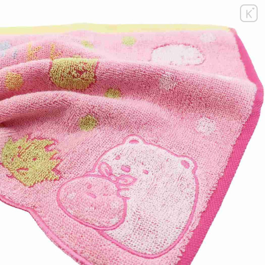 Japan San-X Jacquard Mini Towel Handkerchief - Sumikko Gurashi / Pink - 2